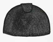 REDUCED was 123 now 85 chic & classic vintage 1970's roomy straw crescent shaped clutch