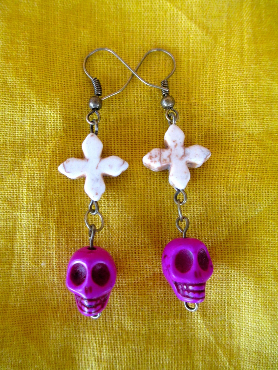 Skull and Cross Charm Earrings