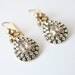 art deco clear crystal rhinestone antique brass earrings wedding jewelry bridal jewelry bridesmaid gifts