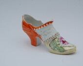 VINTAGE Porcelain Slipper/Shoe 1940 - 50 Thuringia Germany, "A present from Weymouth" Souvenier, Collectable Porcelain