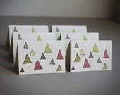 mini notecards .  geometric neon triangle note cards. modern stationery . blank cards . triangle . pattern . neon note cards. gift tags.