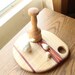 Garlic Crusher - cherry - unique handmade garlic press