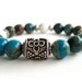 Beaded stretch bracelet, handmade, turquoise
