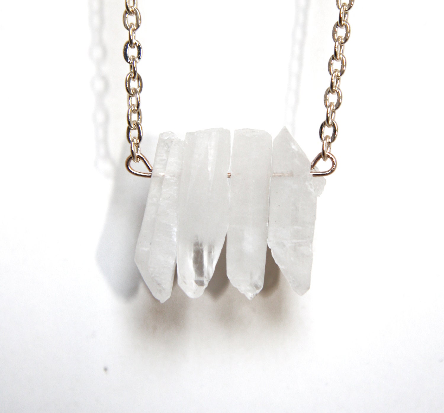 LAST ONE LEFT - Snow Quartz Mental Clarity Necklace - 18" Rose Gold Tone Chain - Calming, Clearing, Amplifying