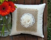 Burlap & Netting Shabby Chic Ring Bearer Pillow