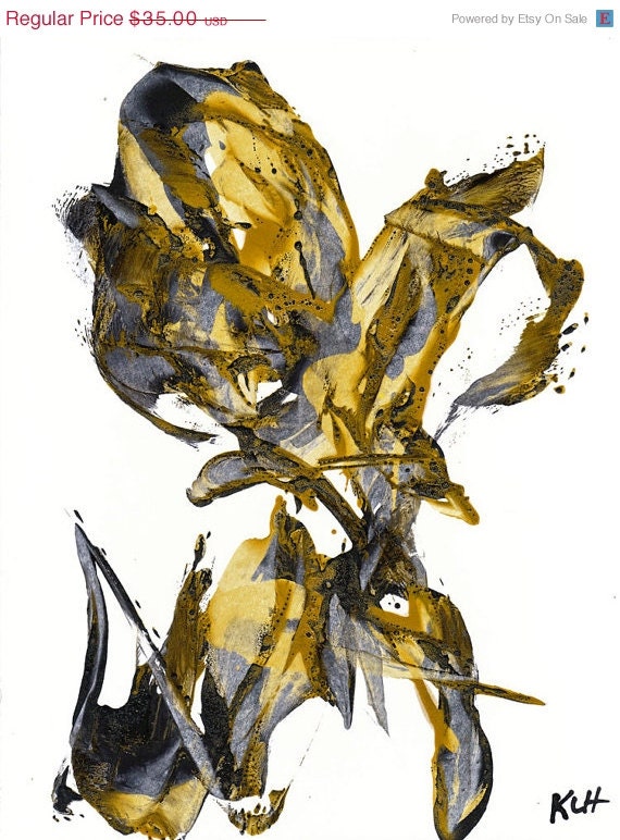 SPECIAL Sale - Original Abstract Painting - Expressionism - Contemporary Art - Modern Home Decor - 607.102310 - A Cool Gold Breeze