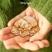 Wood Laser cut Brooch "Sleeping Bear"