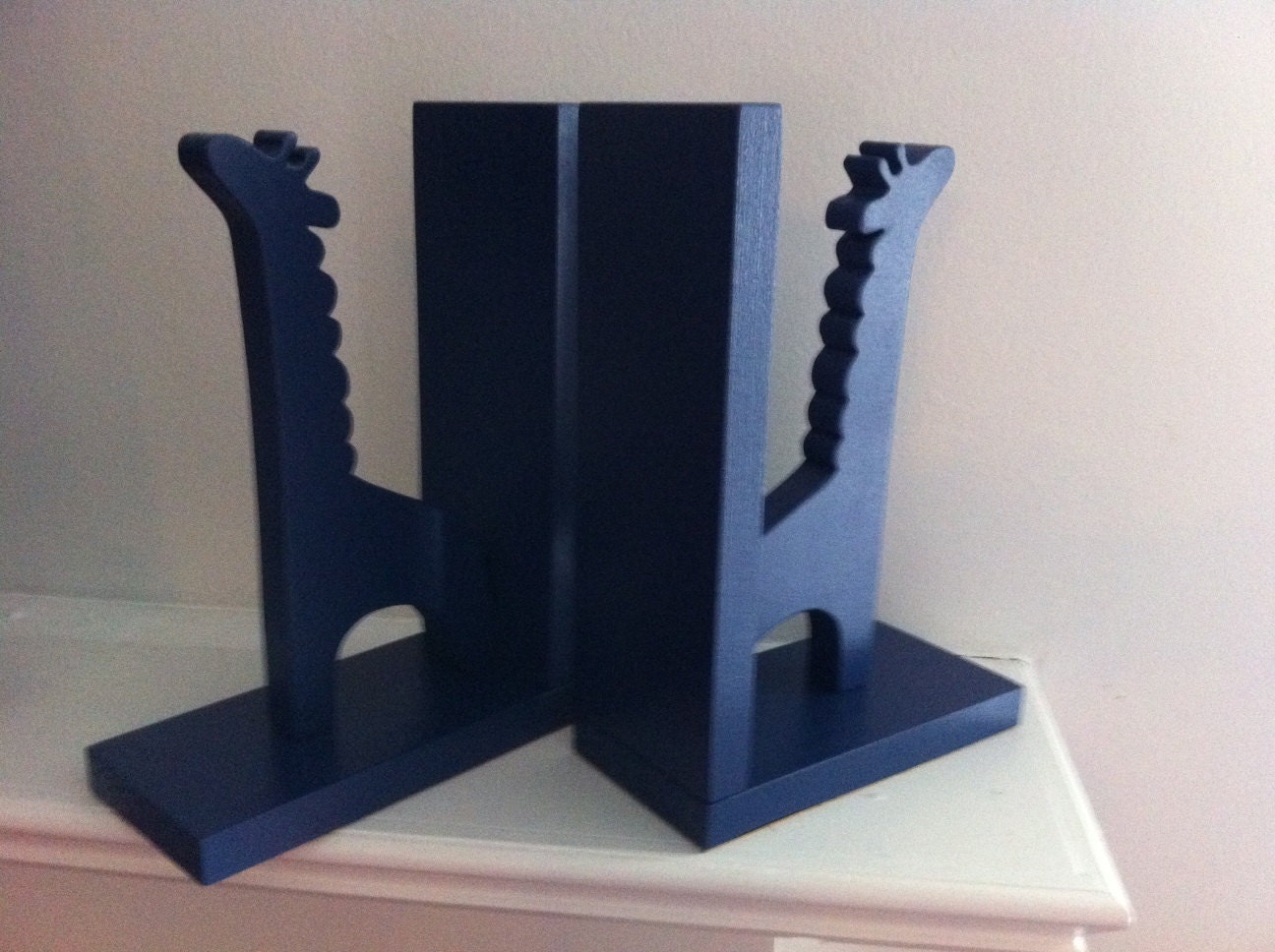 Pair of Navy Blue Giraffe Bookends - custom colors available