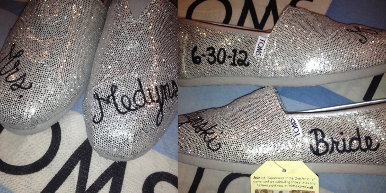 Just Married Wedding Custom TOMS