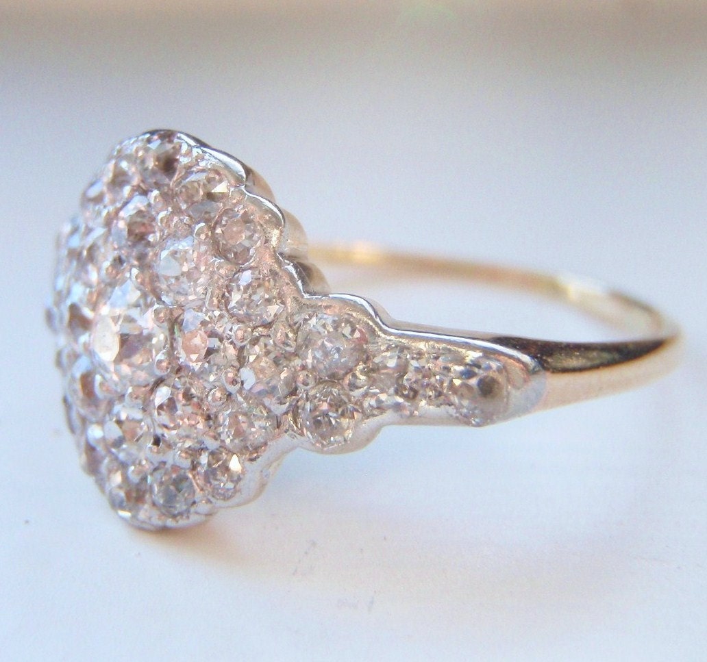 RESERVED FOR KARA. Vintage Engagement Ring. 33 Old European and Rose Cut Diamonds. Simply Exquisite. Full of Life and Sparkle.