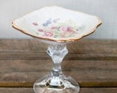 Vintage Jewelry Dish- Upcycled - Shabby Chic