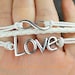 Silvery love bracelet infinity karma bracelet wish bracelet white leather bracelet -N539