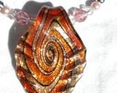 Autumn Elven Necklace- Orange and Pink Fashion Necklace- Fantasy Necklace