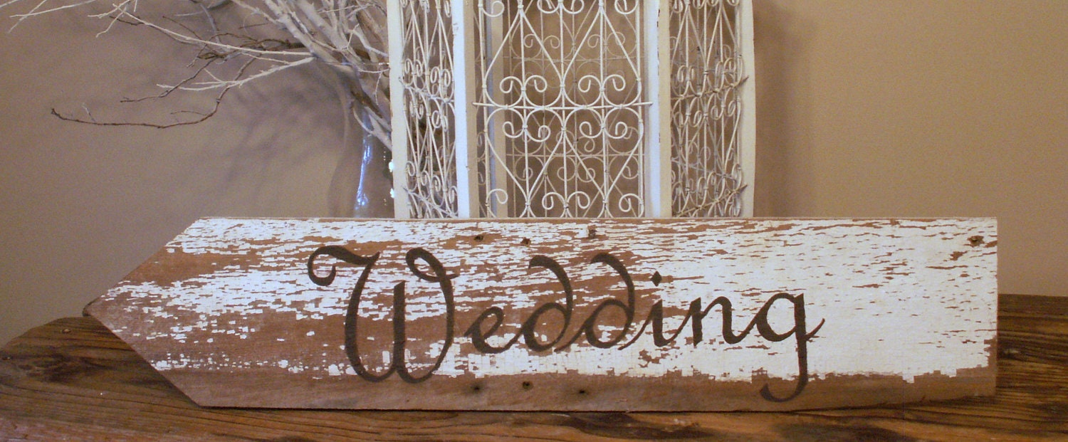 Rustic Weathered Wood Wedding Sign