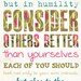 Scripture Art, Bible Verse Art, Faith Based Art, Philippians 2:3,4, 5x8 art print on wood