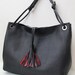 New Arrival. BERLIN. Shoulder Bag /Tote / Cross Body Bag /Laptop Bag 13" in Premium Selection Black Italian Cowhide. Huge. HANDMADE. UNIQUE