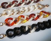 resin and pavé link bracelet