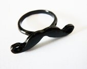Moustache - Beard Schnauzer Ring black,modern,Trend jewelry,Steampunk,freaky