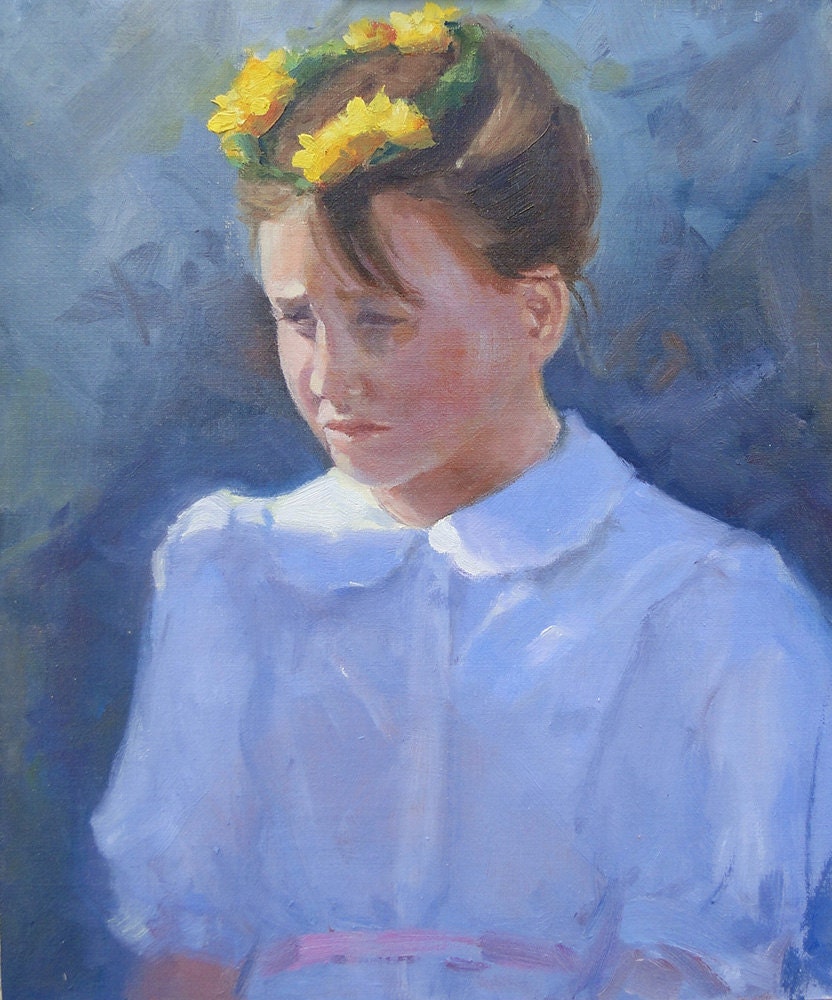 Original oil painting impressionist realism "Hungarian Csárdás Girl" 10 x 12
