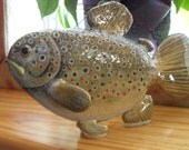 Brown Trout Rock Fish OOAK Hand Painted Sculpture