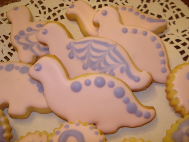 Dinosaur and Birthday Number Decorated Sugar Cookies - 1 Dozen