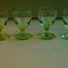 Vintage Green etched cordial glasses/Shot glasses