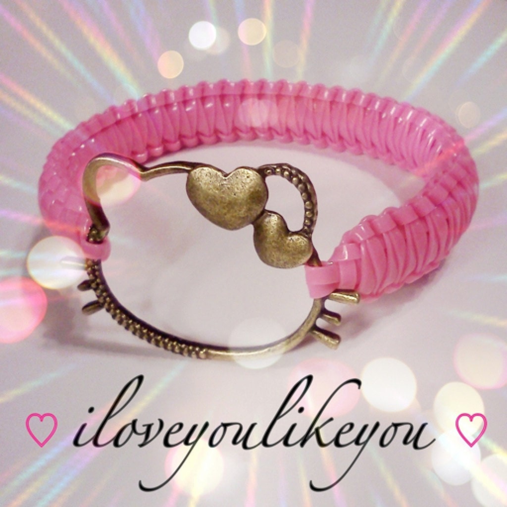 BOGO FREE Hello Kitty Bracelet with Hearts / Bangle /  In Nine Colors