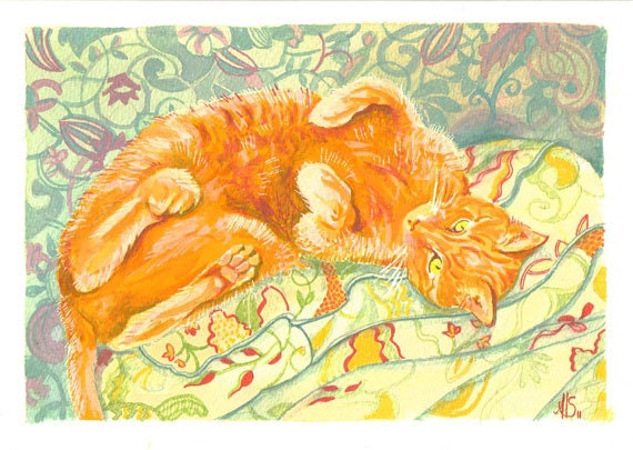 Cat Note Card - blank greetings card