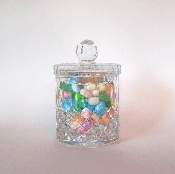 Beautiful Lead Crystal Candy Jar with Lid by HouseofLucien on Etsy