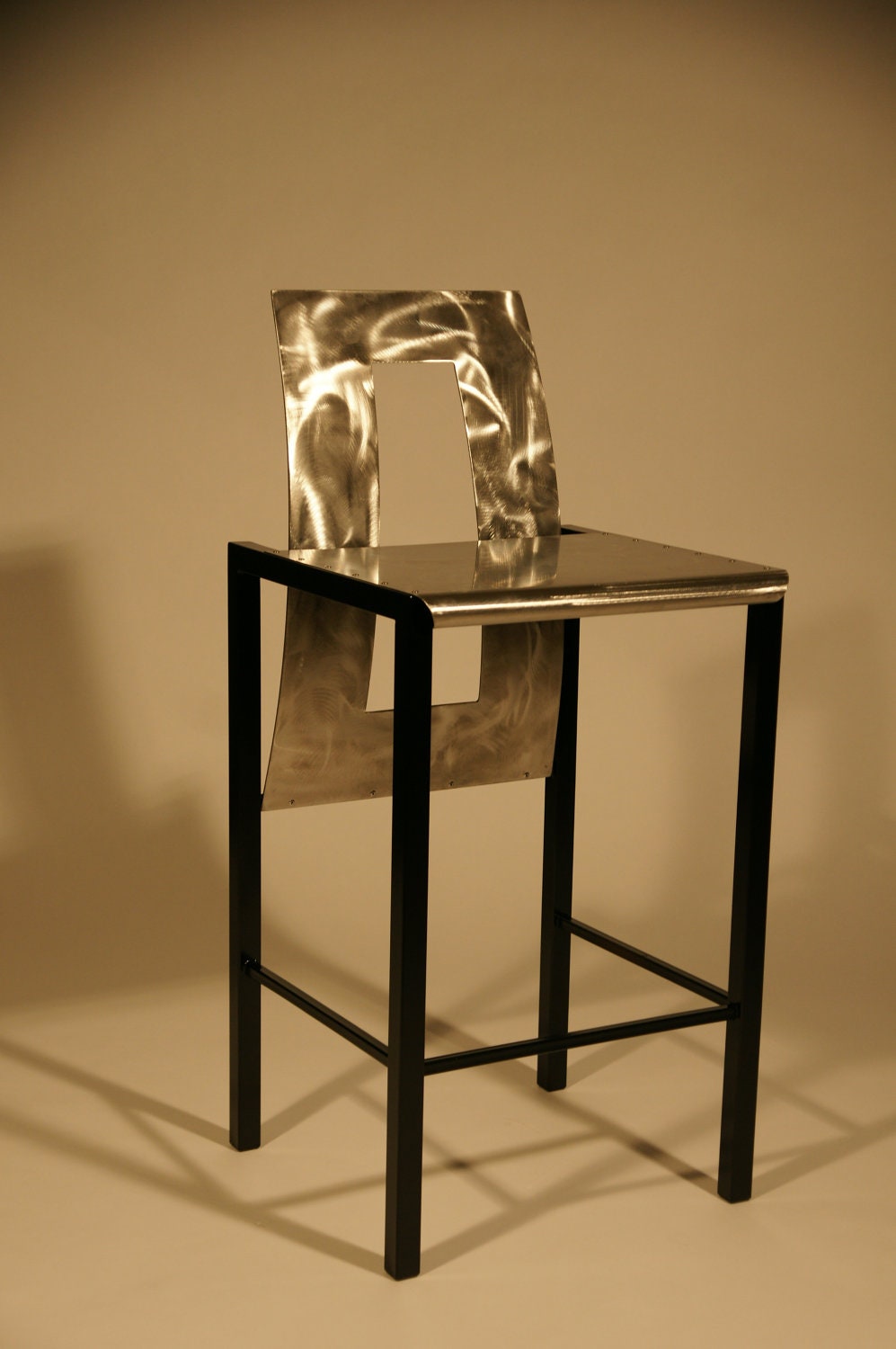 Custom Steel High Back Chair / Bar Stool