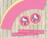 Hello Kitty Girls Birthday Extras - Printable DIY , print and cut
