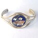 Silver Cuff Abalone Flower Bracelet Alpaca Mexico