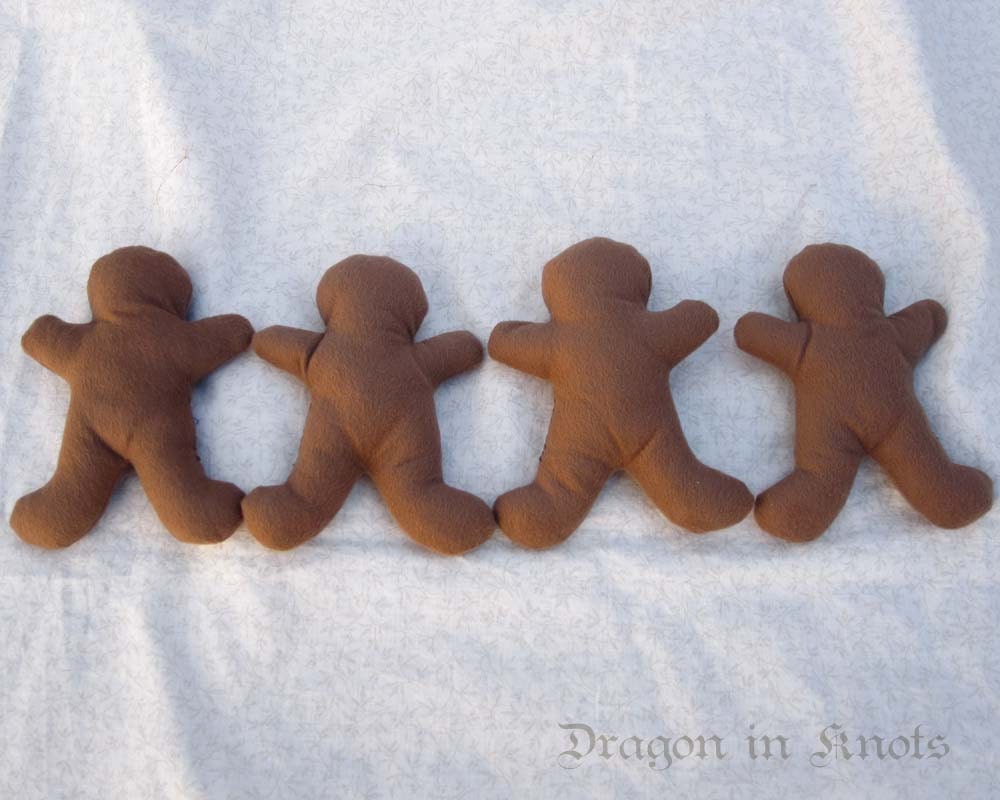 Gingerbread Men Christmas Ornaments - Decorate Your Own - Set of 4 - SALE