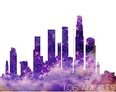 Los Angeles LA Skyline Galaxy Universe Fine Art Print