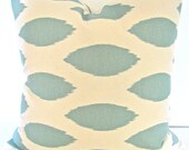 PILLOW COVERS SPA Blue 16x16  Ikat Throw Pillow Covers 16 x 16 Decorative Throw Pillows lattice  Fabric on Front & Back