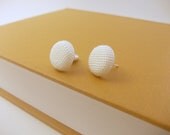 White Button Earrings , Ivory Post Earrings, Button Earrings Studs,Synthetic button jewelry, Everyday Jewelry,Under 50 30 20