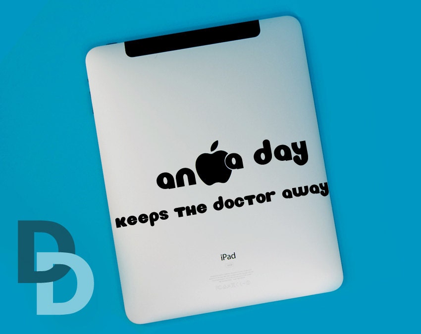 An Apple a Day iPad Decal for iPad original, iPad 2, iPad 3.