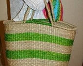 Straw woven beach tote for woman