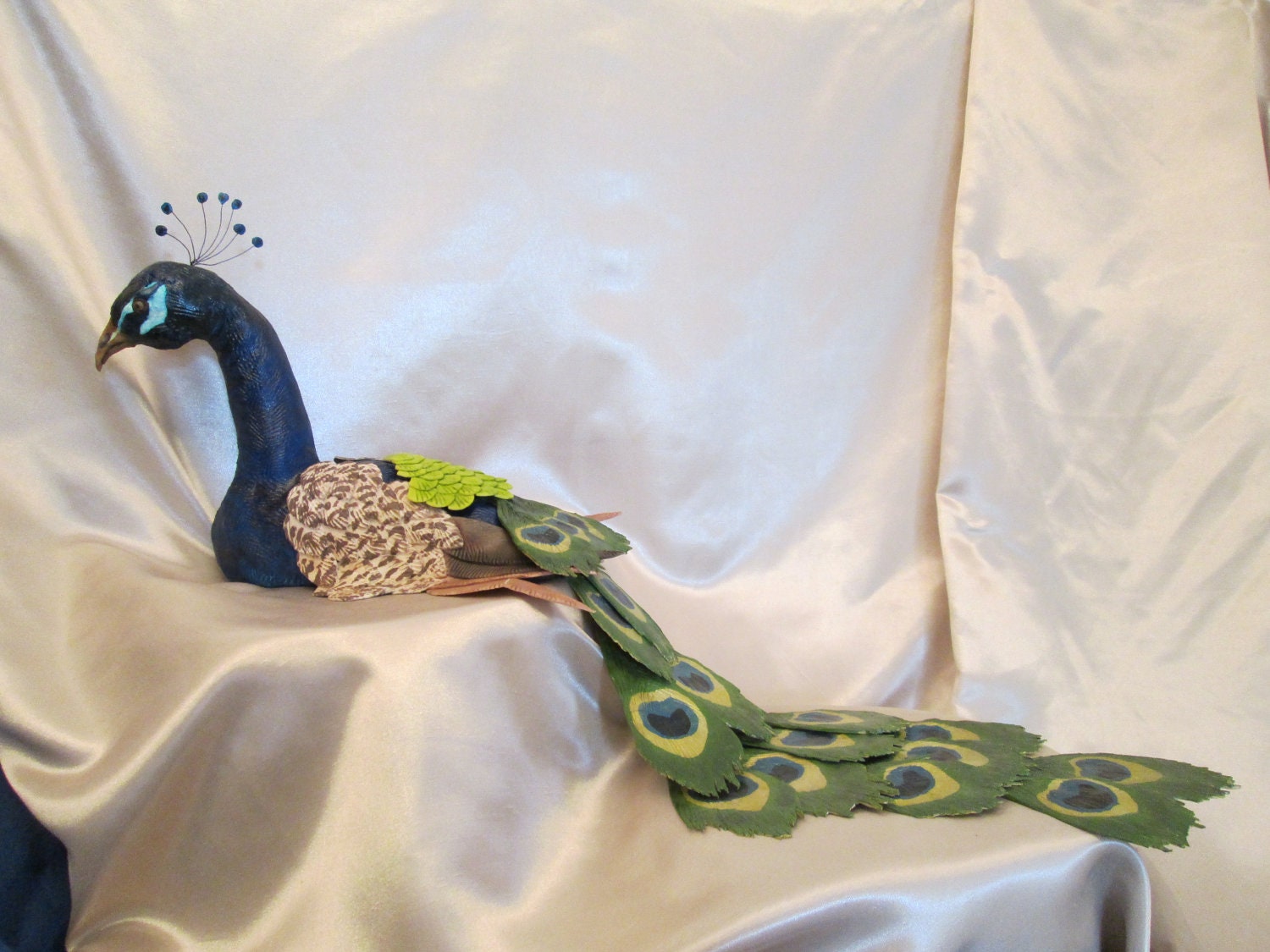 peacock cake topper wedding bridal edible gumpaste sugar keepsake exotic