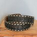Vintage 60s LEATHER BELT / Custom Made Wide 2-Tone Tooled Western Style