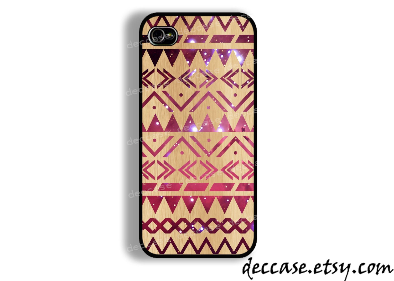 IPHONE 5 CASE wood wooden AZTEC Native tribal triangle galaxy iPhone 4 case iPhone 4S case iPhone case Hard Plastic Case Soft Rubber Case