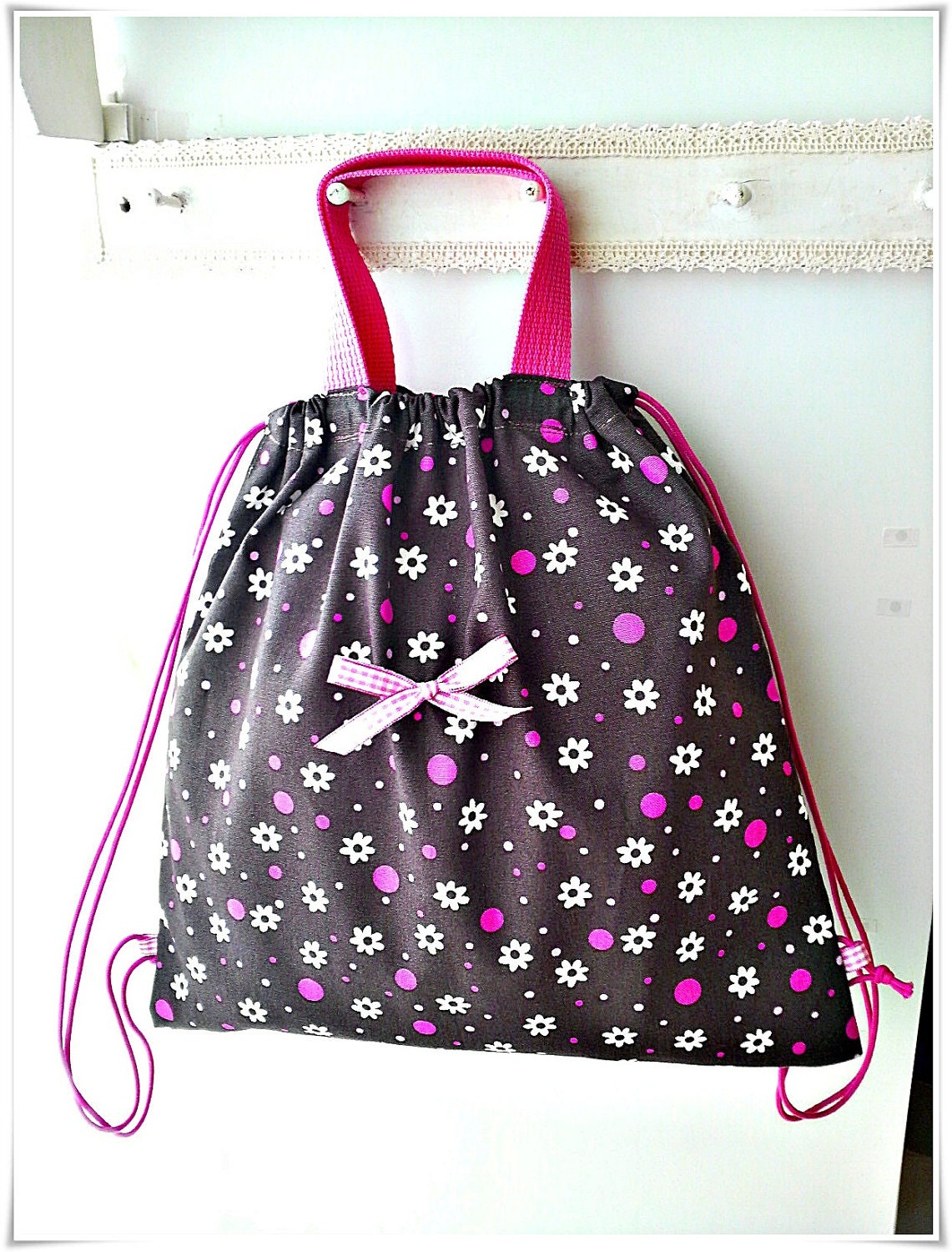 Drawstring backpack and tote for kids