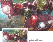Full Color Drawing Print of Iron Man from Avengers