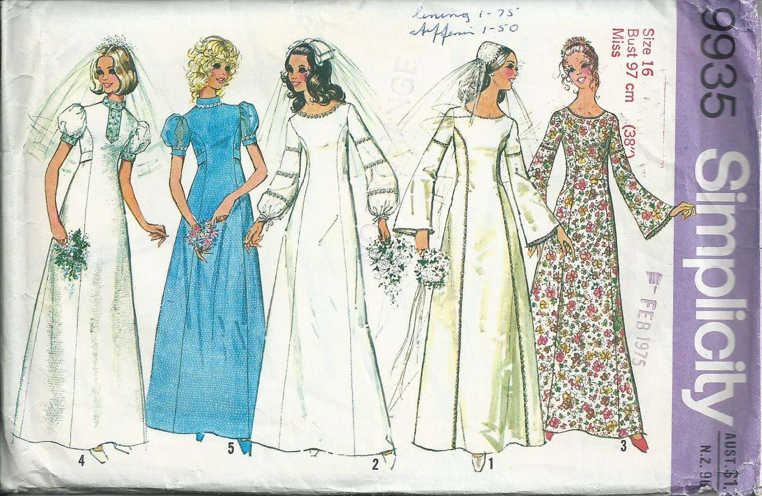 Bridal Gown and Veil 1973 Simplicity Pattern by LouisaAmeliaJane