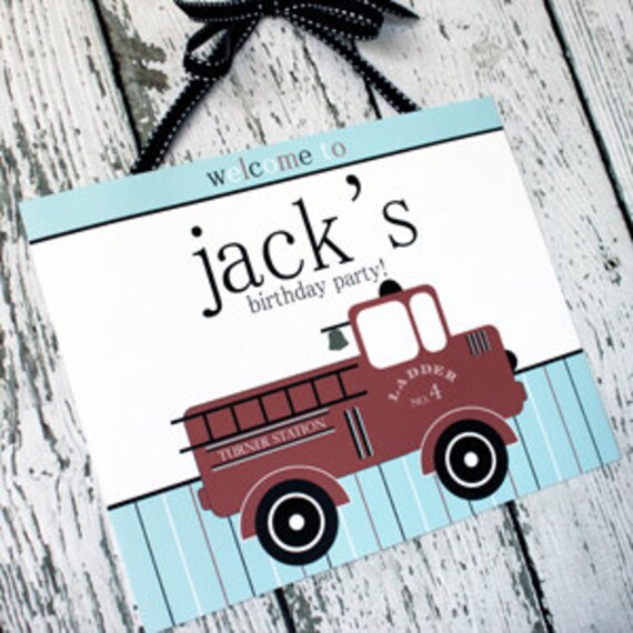 Vintage Fire Truck Printable Party Welcome Sign : Printable Party Designs by The Tiny Tiara Il_570xn