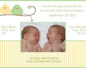 Twins Birth Announcement - Boy and Girl