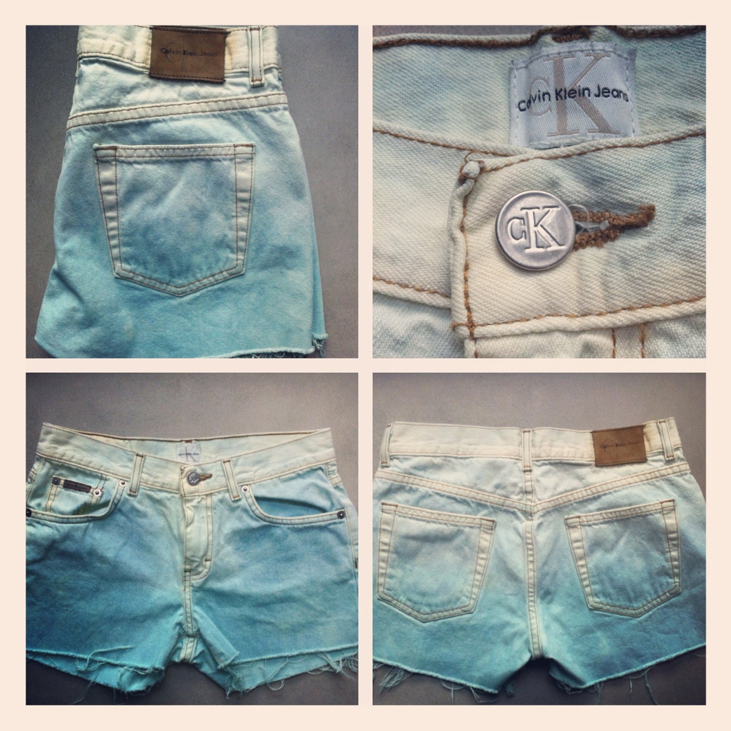mint, teal ombre shorts (vintage calvin klein)