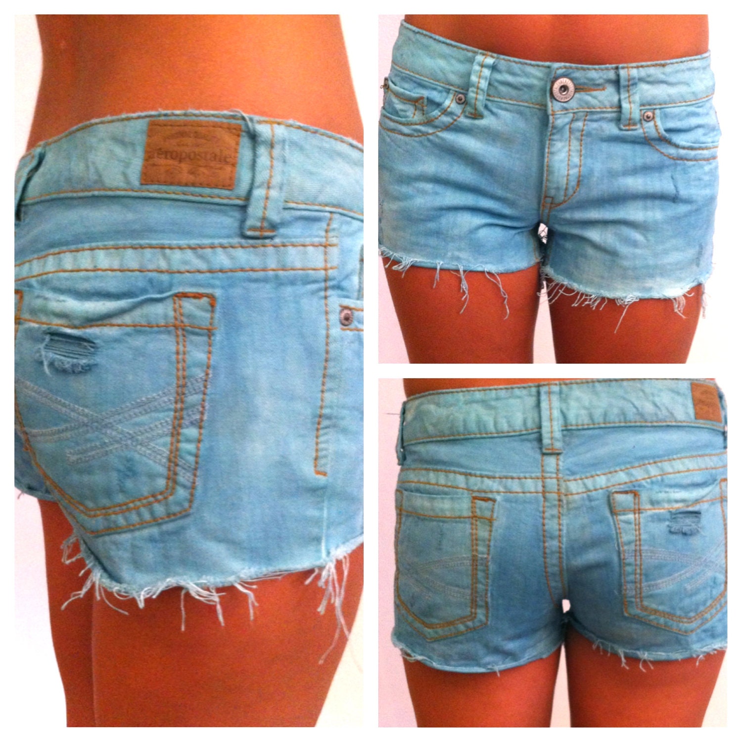 overdyed mint/teal shorts (aeropostale)