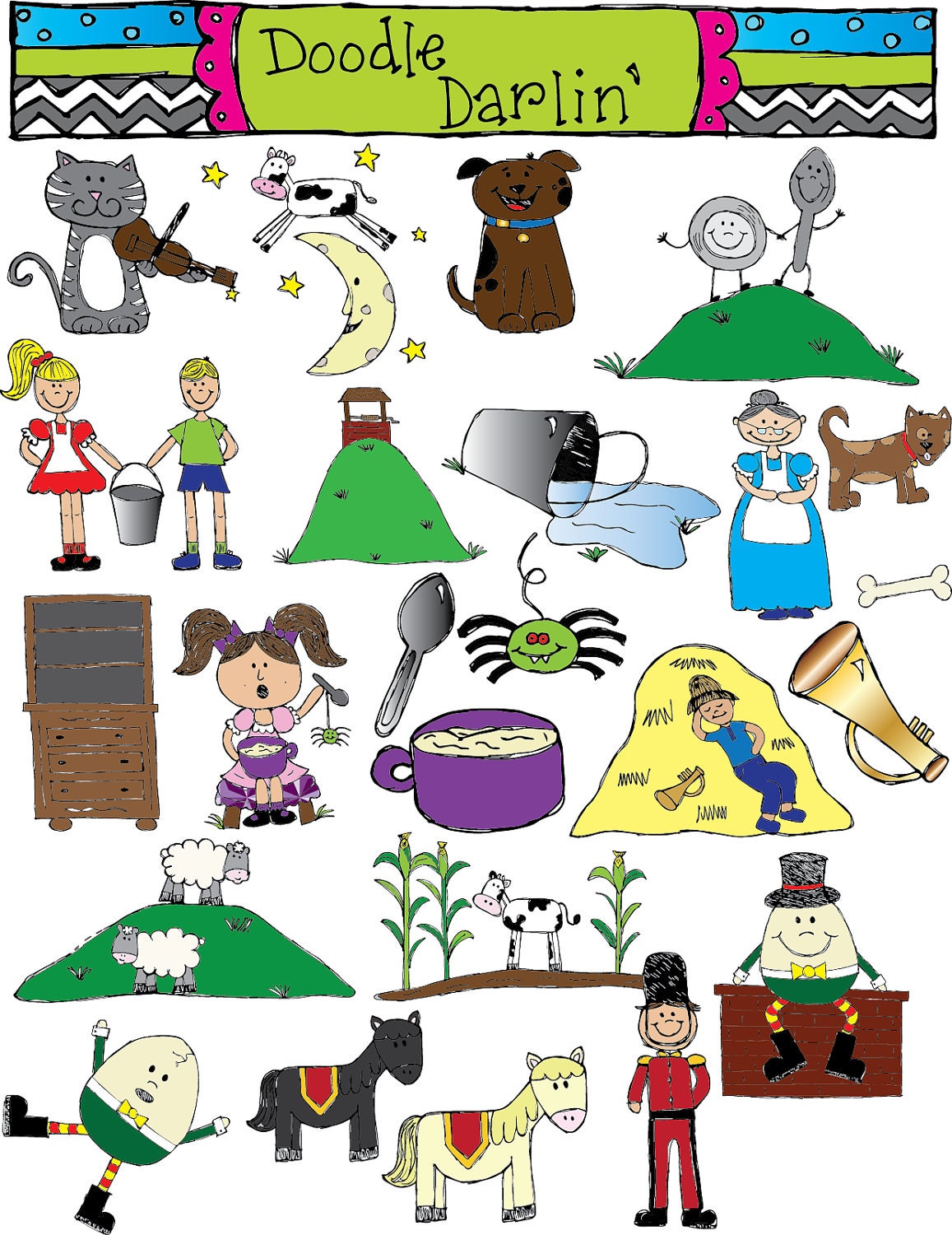 Nursery Rhymes COMBO Clipart Set