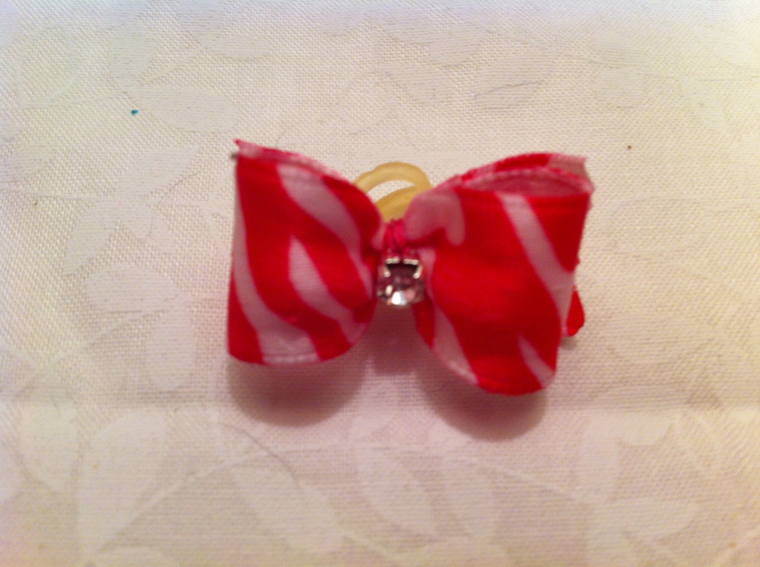 Dog Bow Pink Animal Print. Size 5/8.